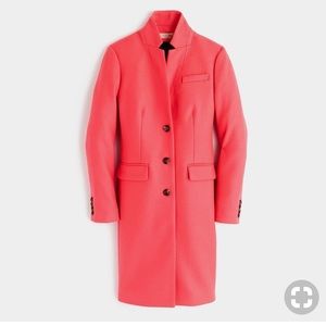 J.Crew Regent Double Serge Wool Topcoat Pink, 0Pet